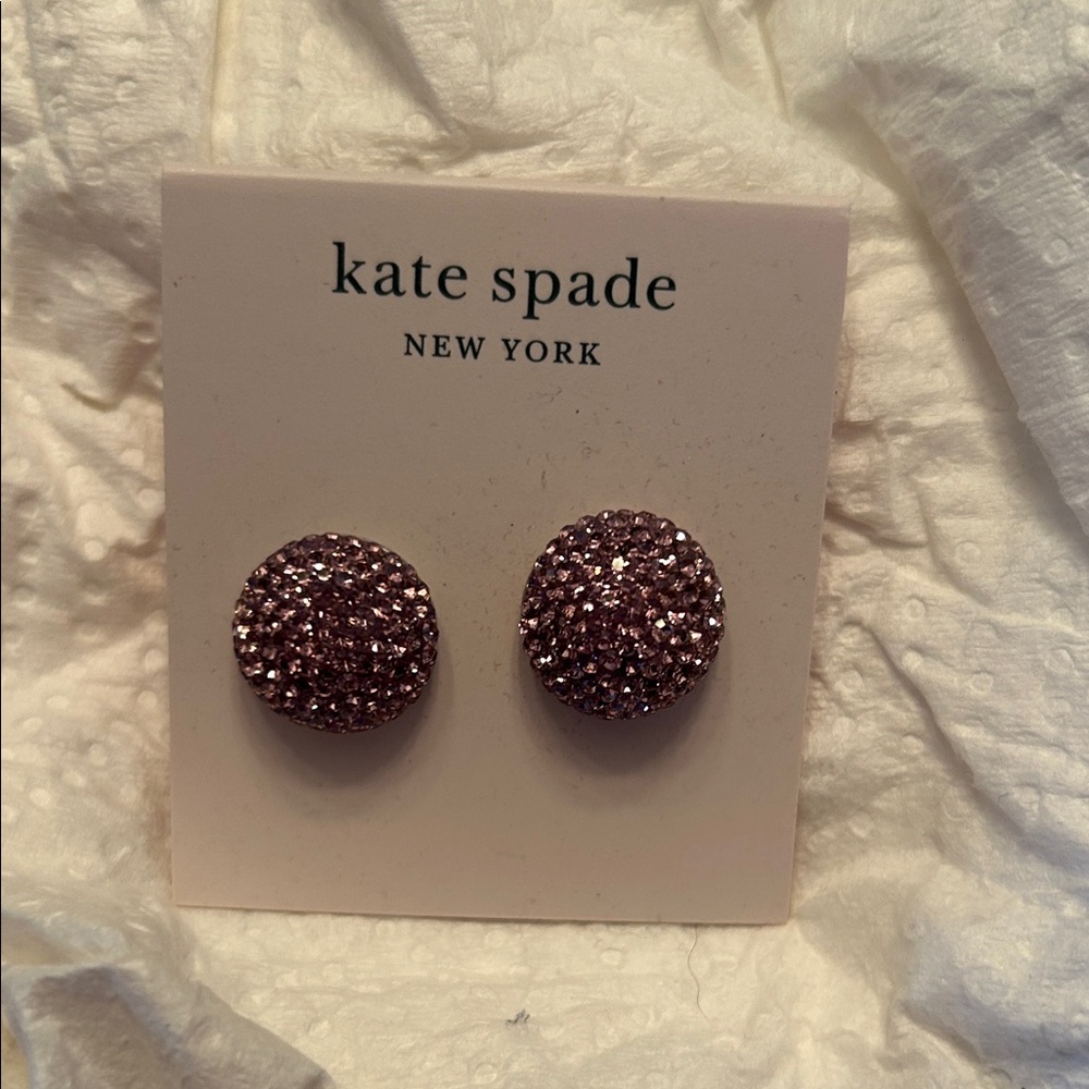 Kate Spade Purple Glitter Earrings New